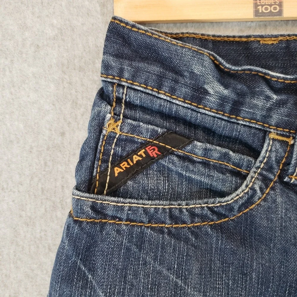 Ariat Work FR Low Rise Jeans Mens Medium Wash Sz 32x30 ACTUAL 32X29 Cat2